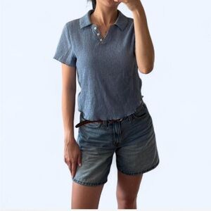 Madewell Blue Button Down Shirt for Women